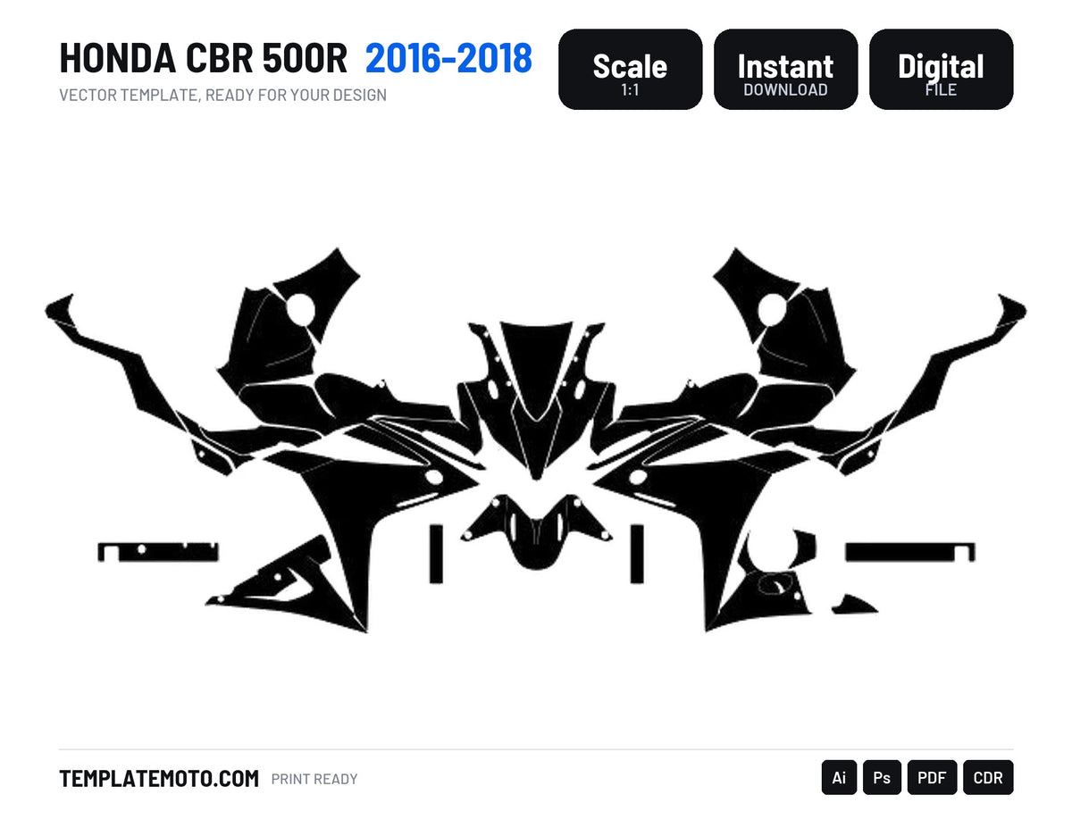 HONDA CBR 500R 2016-2018 Template Vector