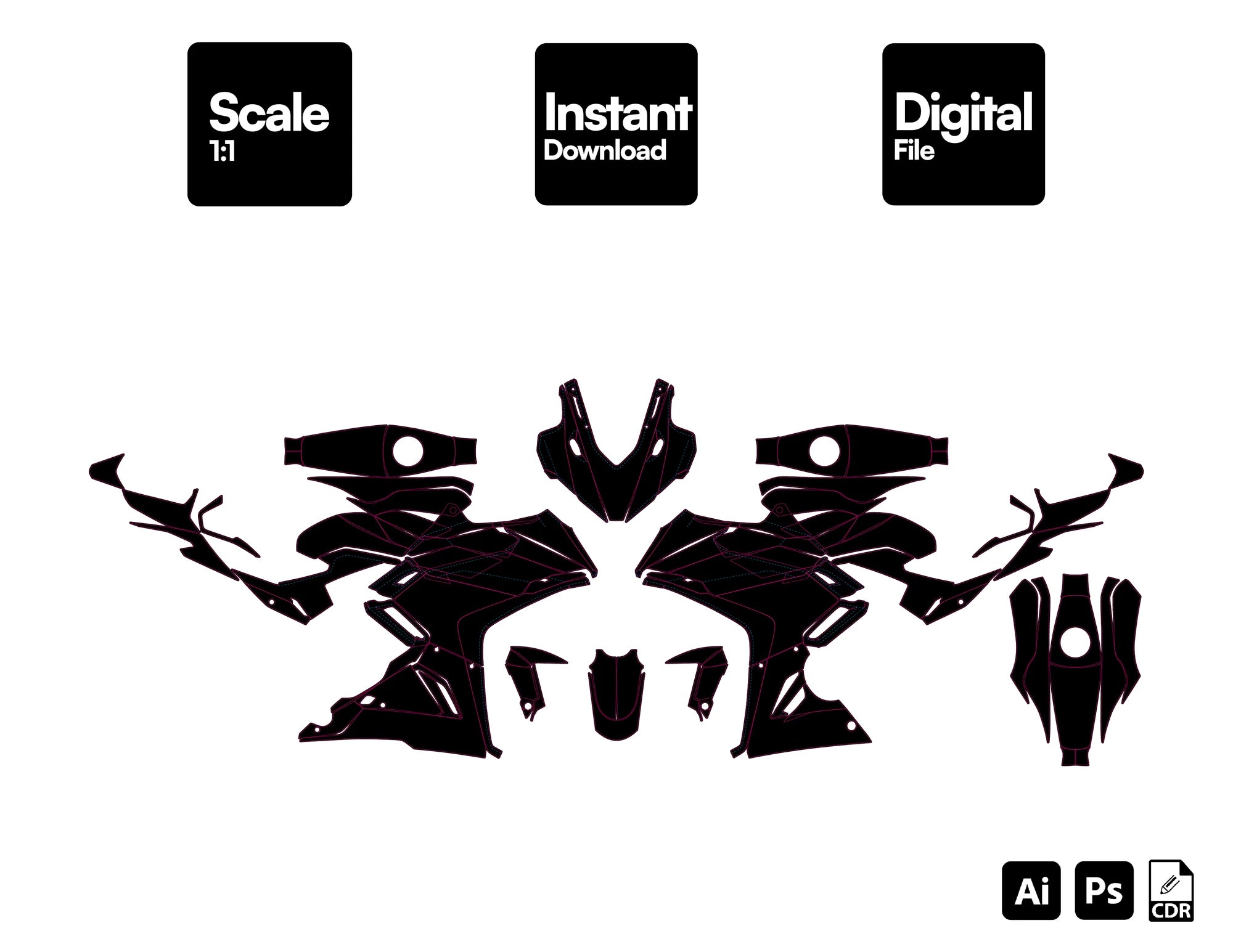 HONDA CBR 500R 2024-2026 template vector