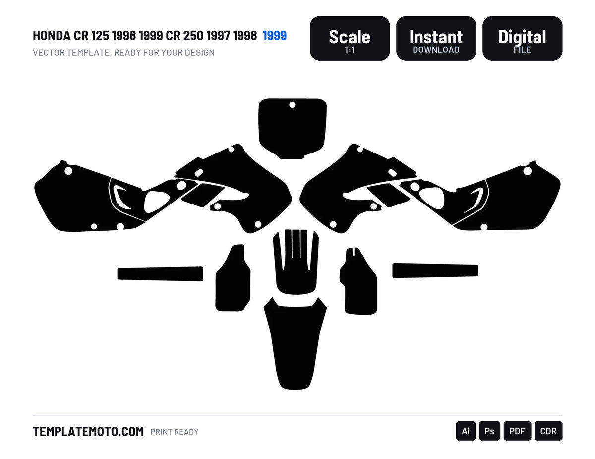 Honda CR 125 1998 1999 CR 250 1997 1998 1999 Template Graphics