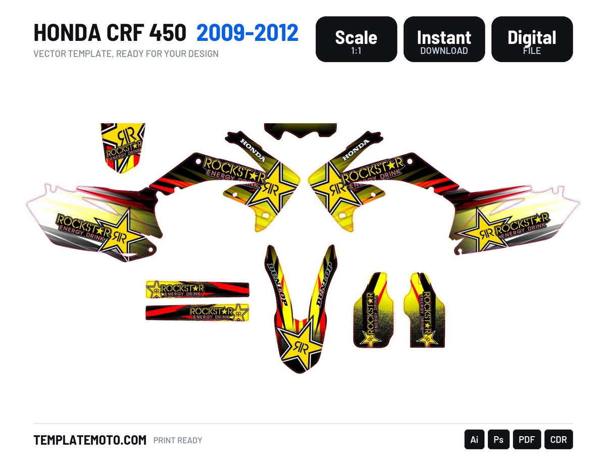 HONDA CRF 450 2009-2012 VECTOR GRAPHICS
