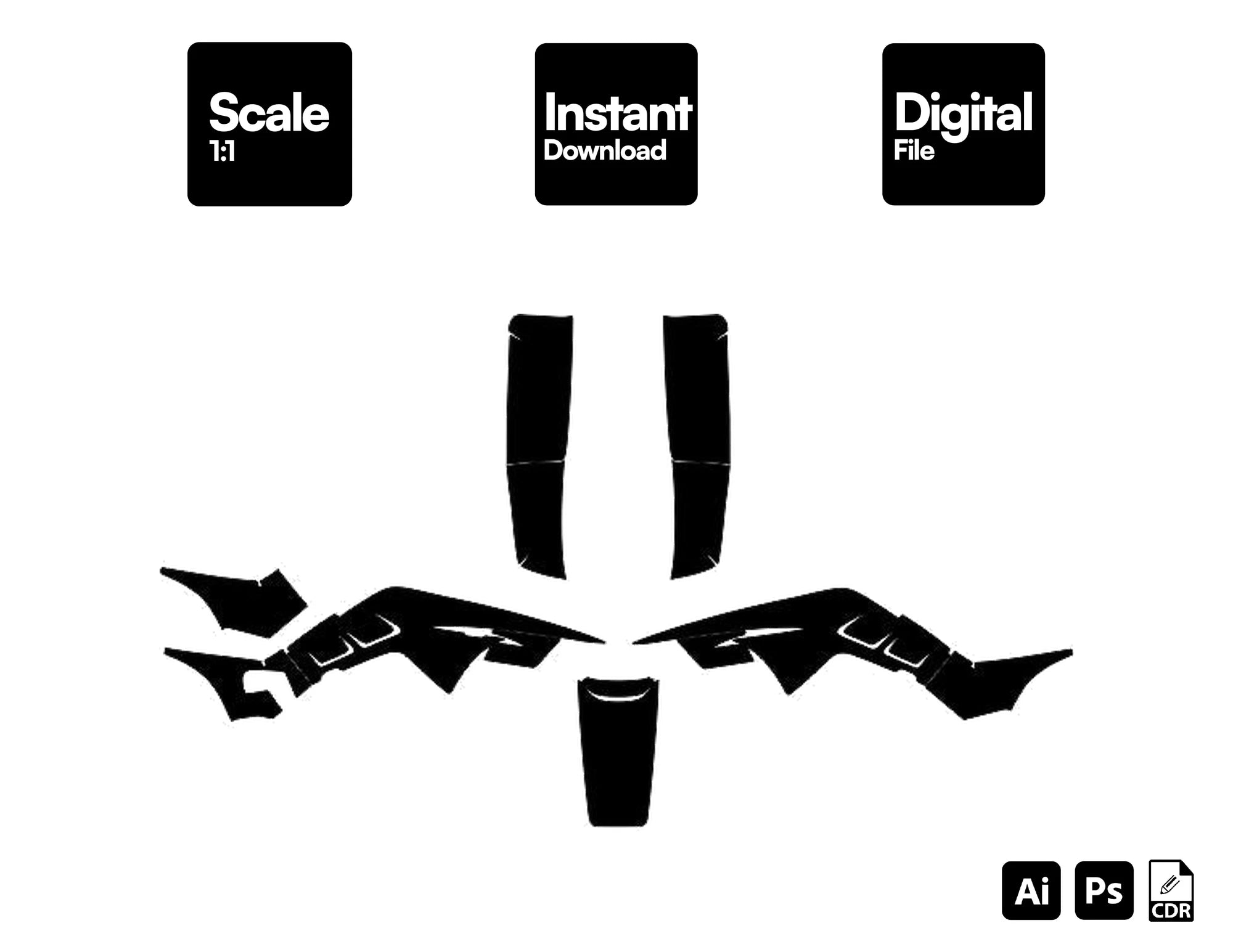 HONDA TRX 250R FOURTRAX ATV Vector Graphics Template