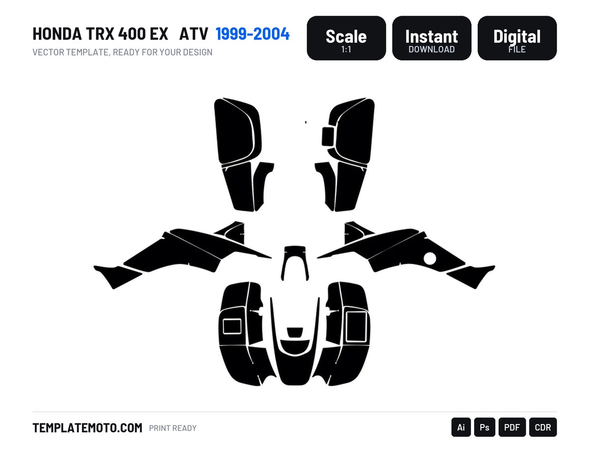HONDA TRX 400 EX 1999-2004 ATV Vector Graphics Template