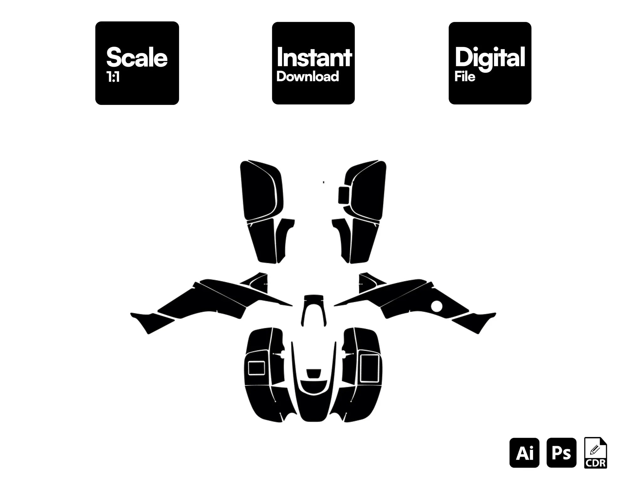 HONDA TRX 400 EX 1999-2004 ATV Vector Graphics Template