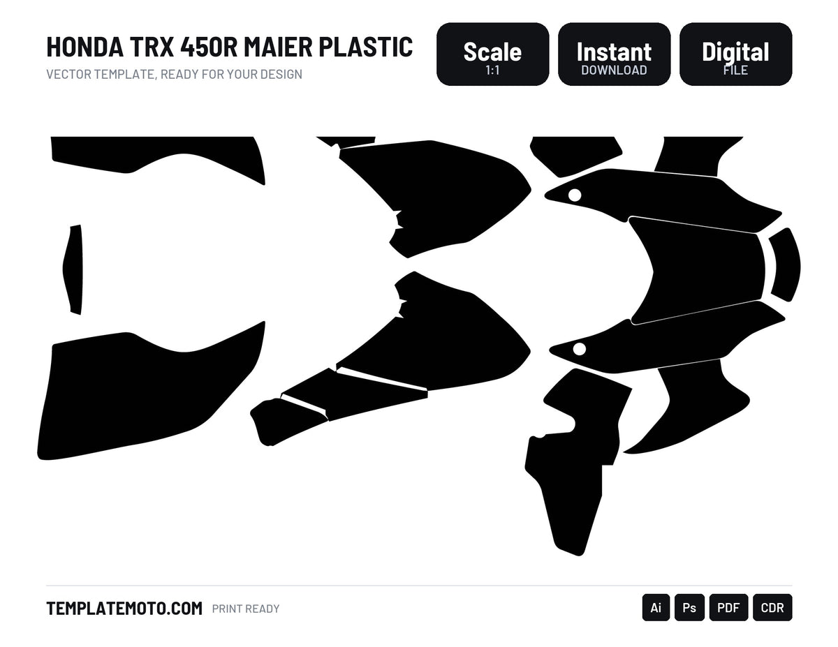 HONDA TRX 450R MAIER PLASTIC Vector Graphics Template