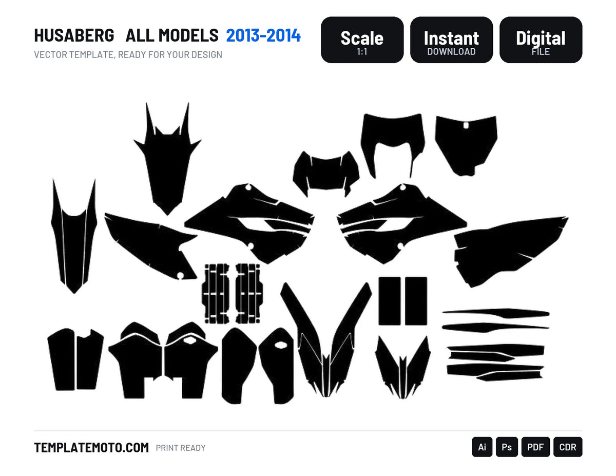 HUSABERG 2013-2014 ALL MODELS template graphic vector