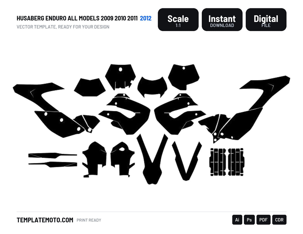 Husaberg Enduro All Models 2009 2010 2011 2012 Graphics Template