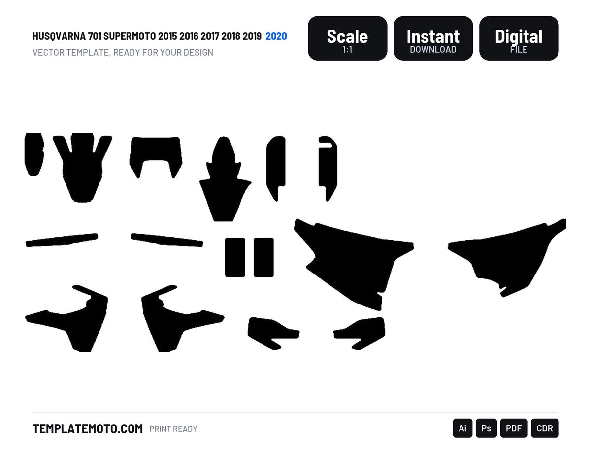 Husqvarna 701 Supermoto 2015 2016 2017 2018 2019 2020 Graphics Template