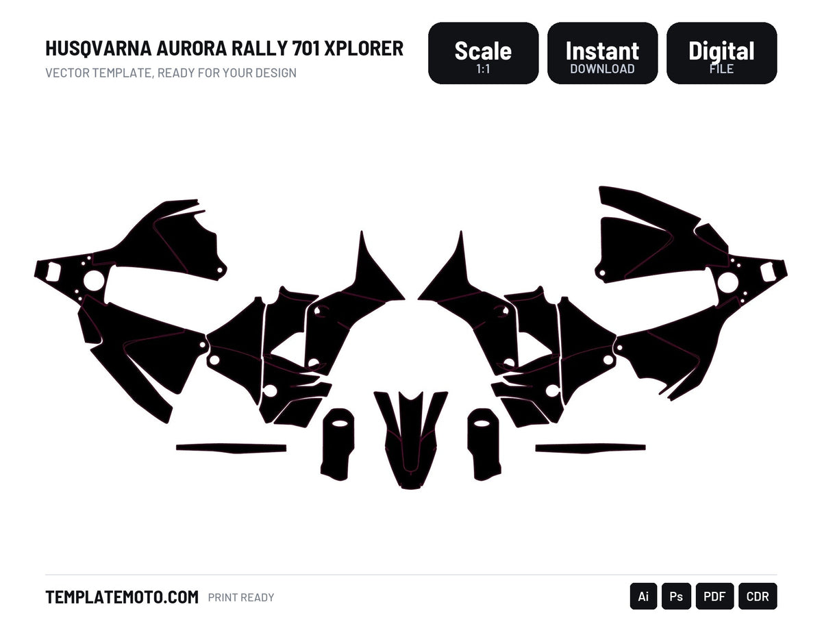 HUSQVARNA AURORA RALLY 701 XPLORER Template Graphics Vector
