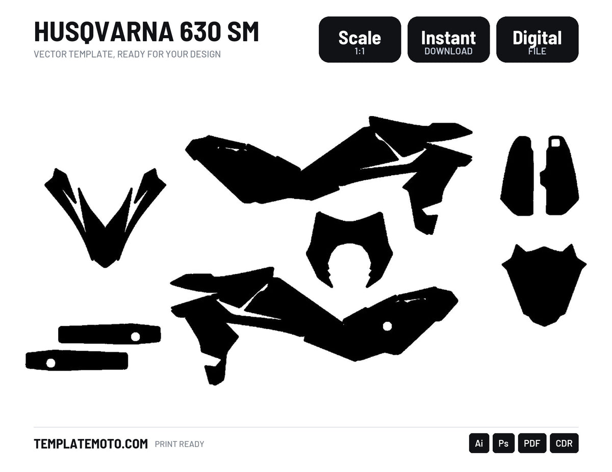 Husqvarna 630 SM Template Vector