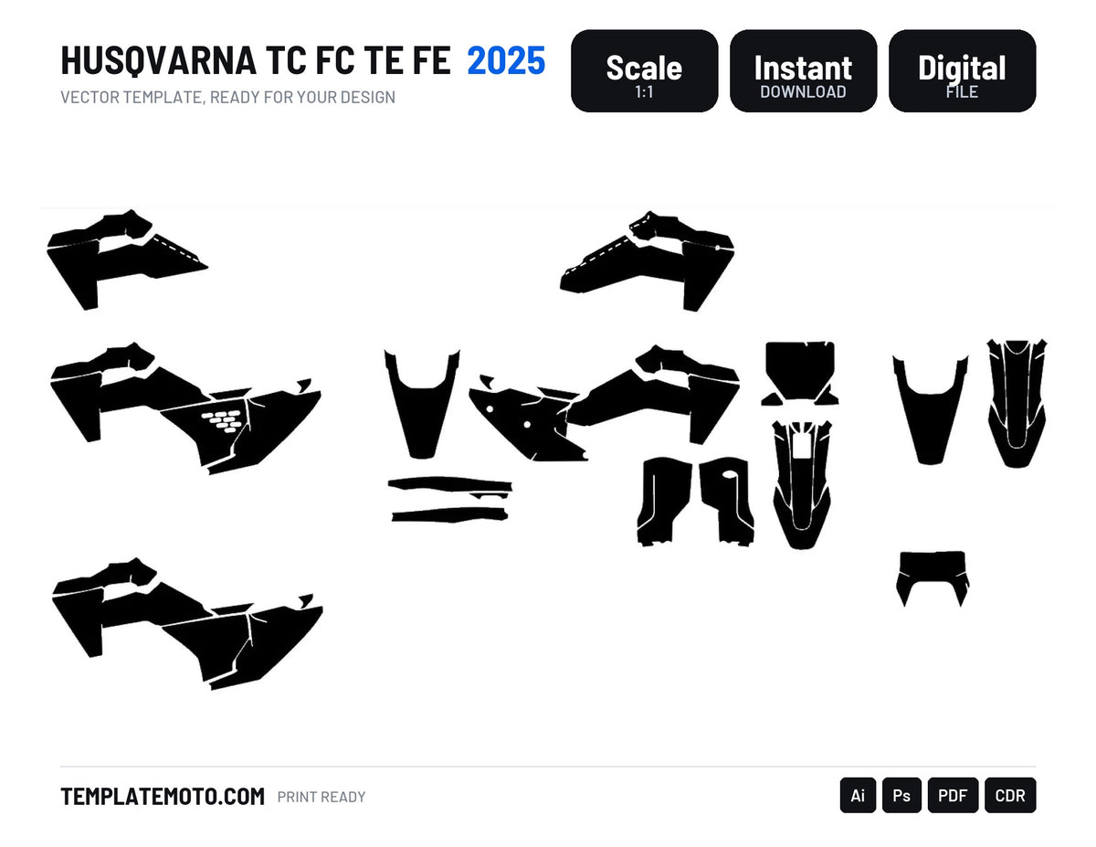 HUSQVARNA TC FC TE FE 2025 Template Vector Graphics