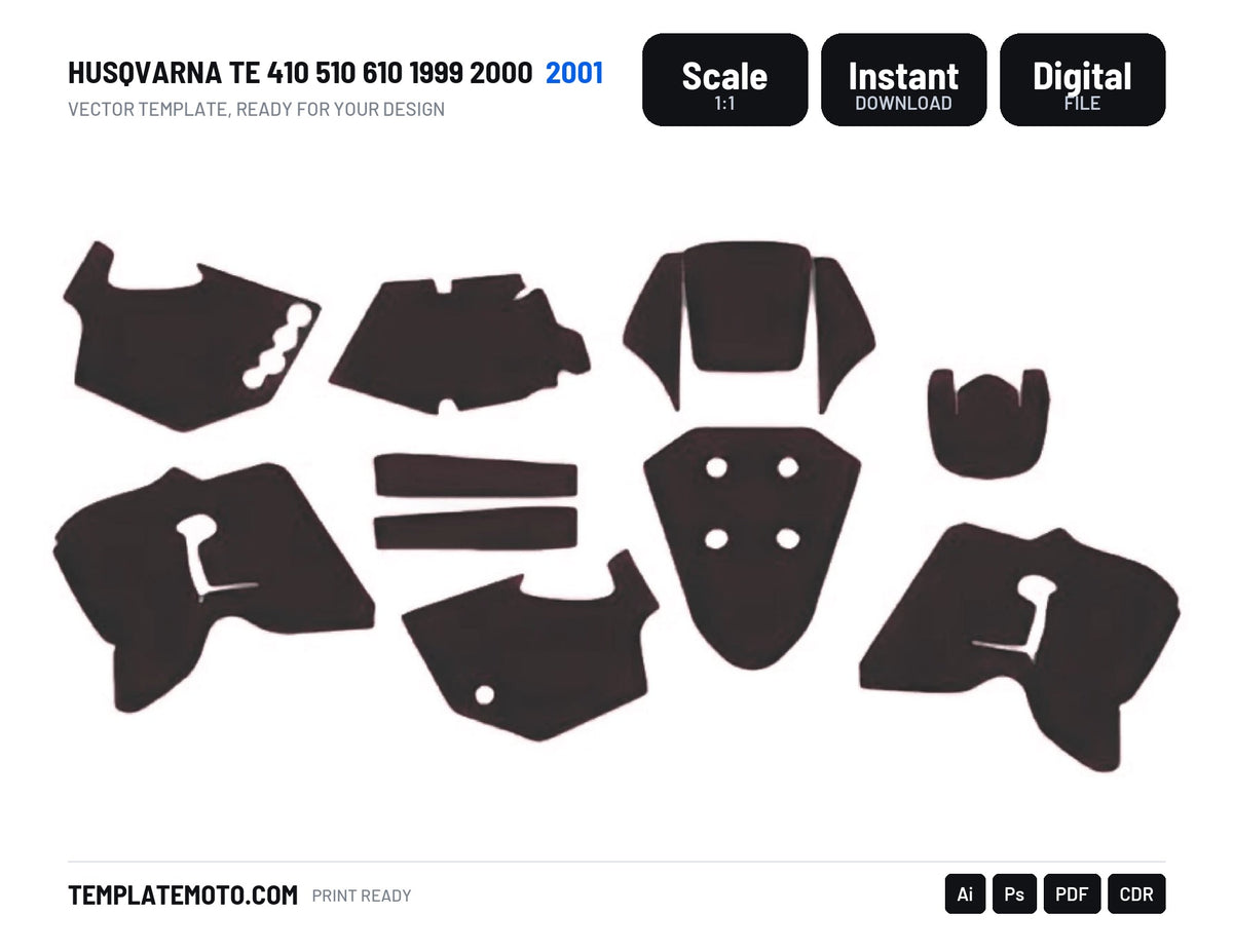 Husqvarna TE 410 510 610 1999 2000 2001 Graphics Template