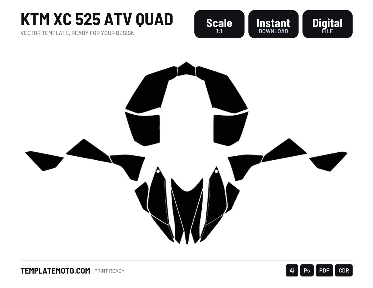 KTM XC 525 ATV Quad Graphics Template