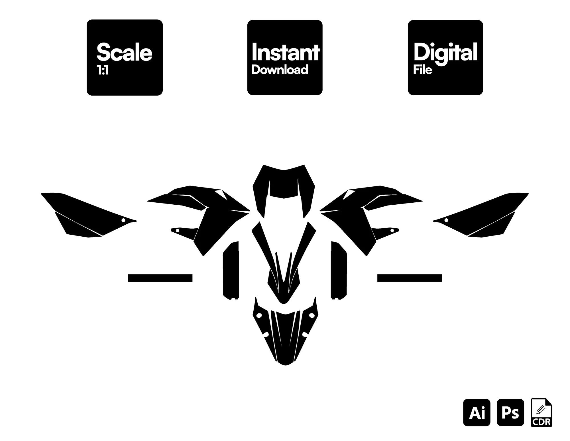 Masai X-Ray 2019-2025 50cc Graphics Template Vector