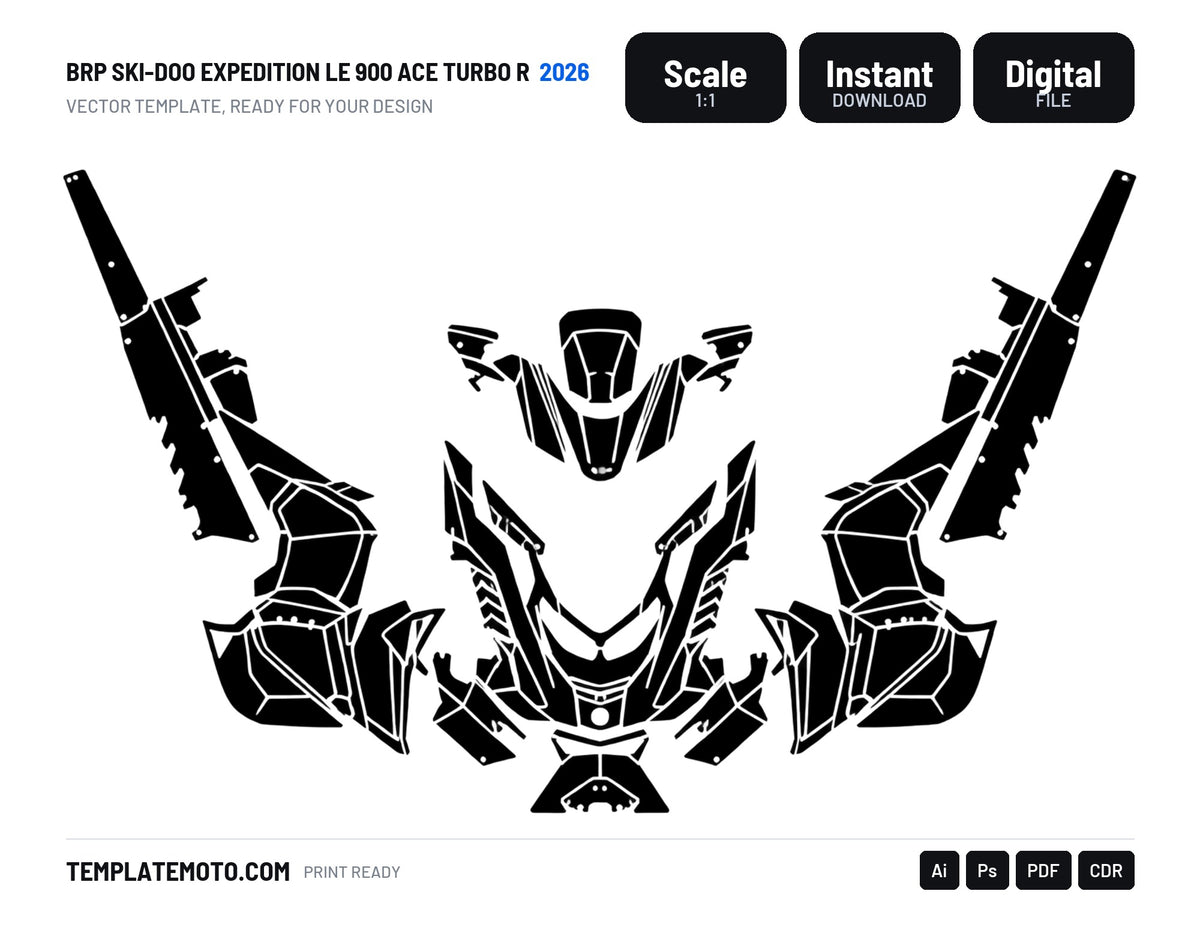 BRP Ski-Doo Expedition LE 900 ACE turbo R 2026 Graphics Template Vector, scale 1:1 vector file
