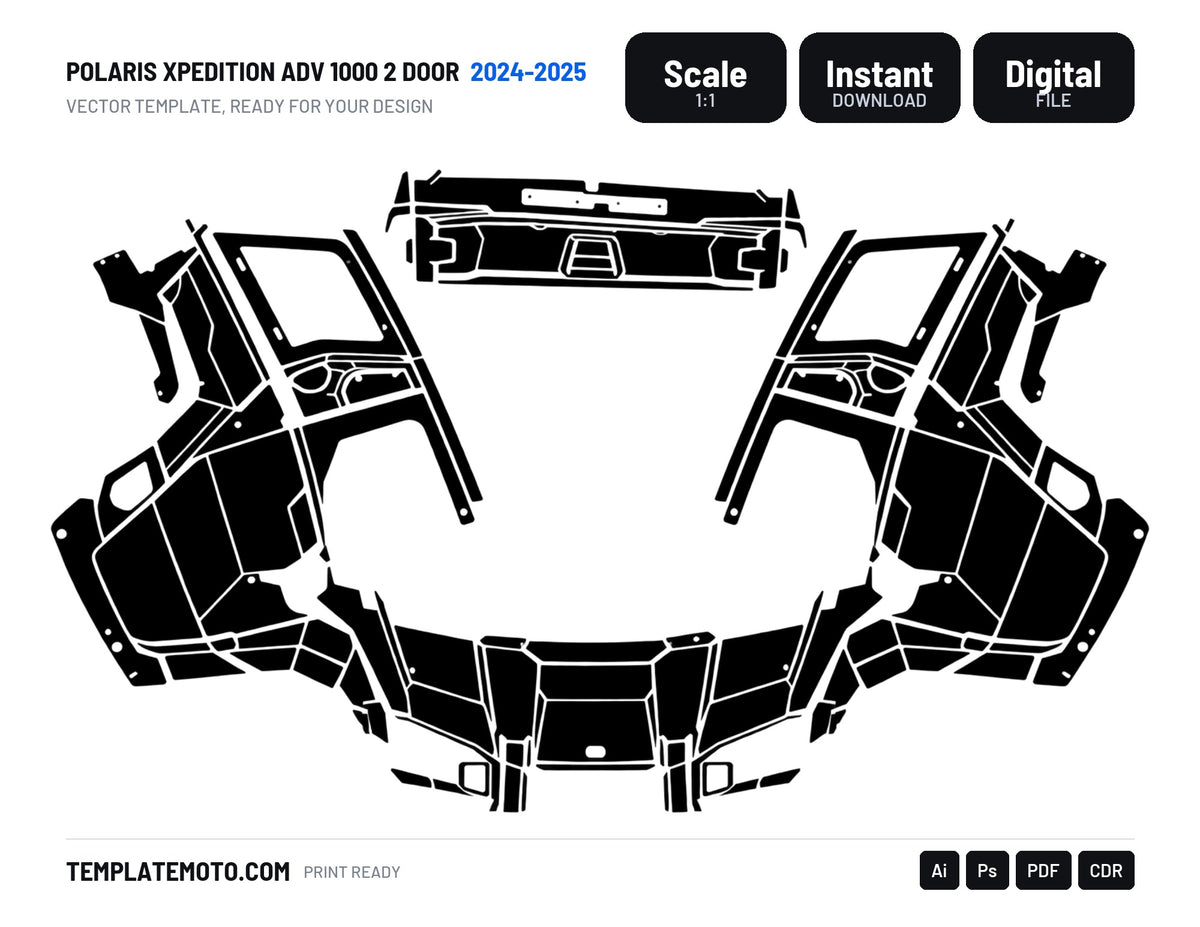 POLARIS XPEDITION ADV 1000 2 door 2024-2025 Graphics Template Vector, scale 1:1 vector file
