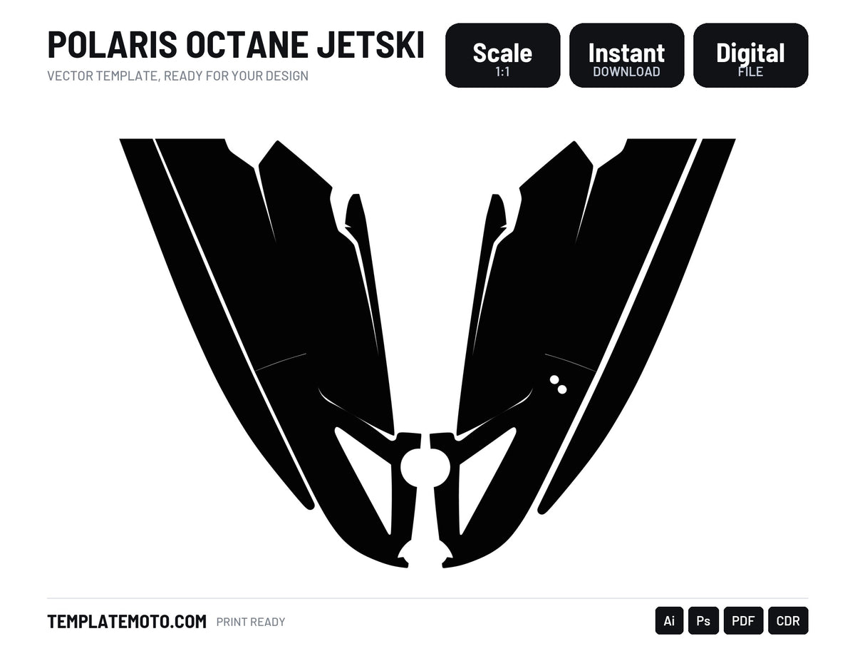 Polaris Octane Jetski Graphics Template Vector