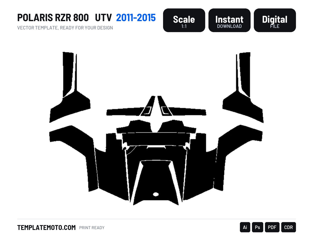 POLARIS RZR 800 2011-2015 UTV Graphics Template Vector
