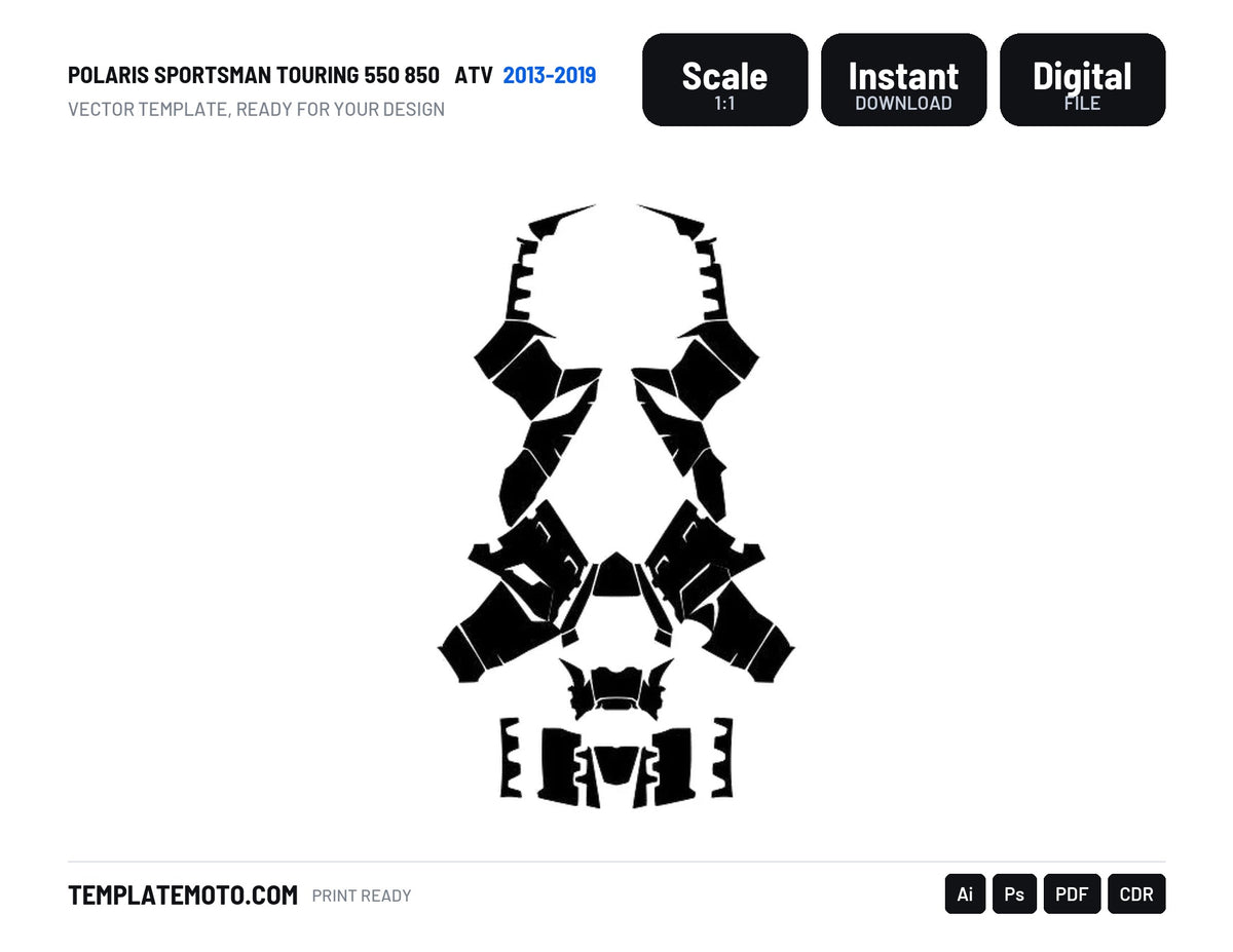 POLARIS SPORTSMAN TOURING 550 850 2013- 2019 ATV Graphics Template Vector