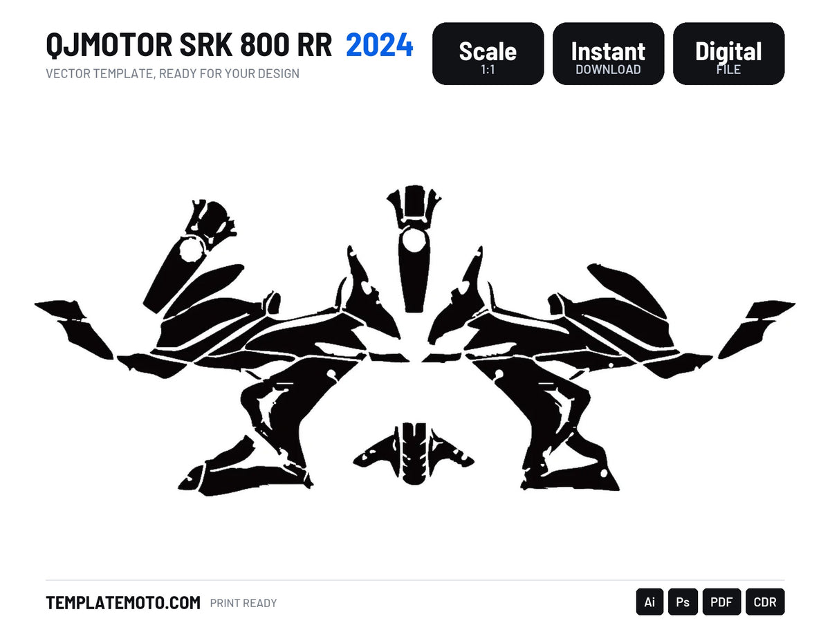 QJMOTOR SRK 800 RR 2024 Template vector graphics