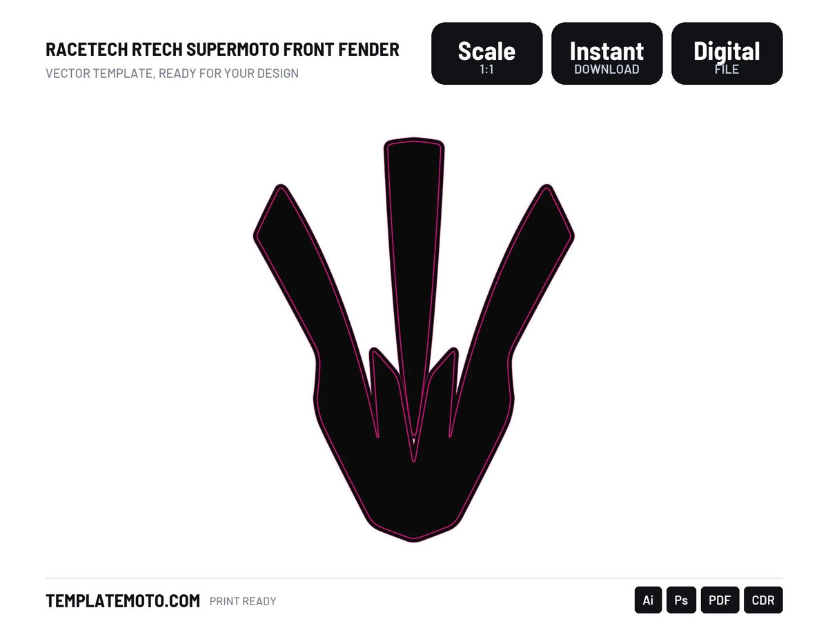 RACETECH RTECH SUPERMOTO FRONT FENDER TEMPLATE