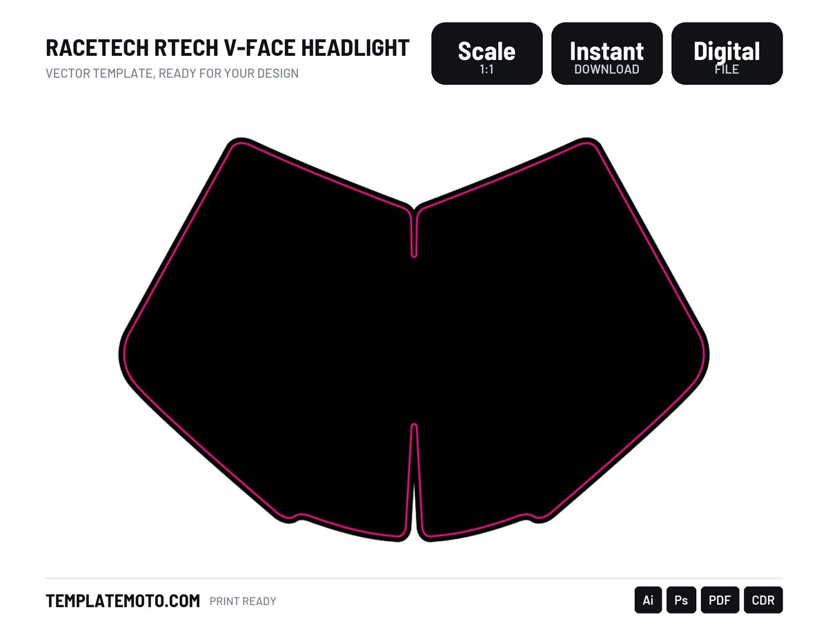 RACETECH RTECH V-FACE HEADLIGHT TEMPLATE