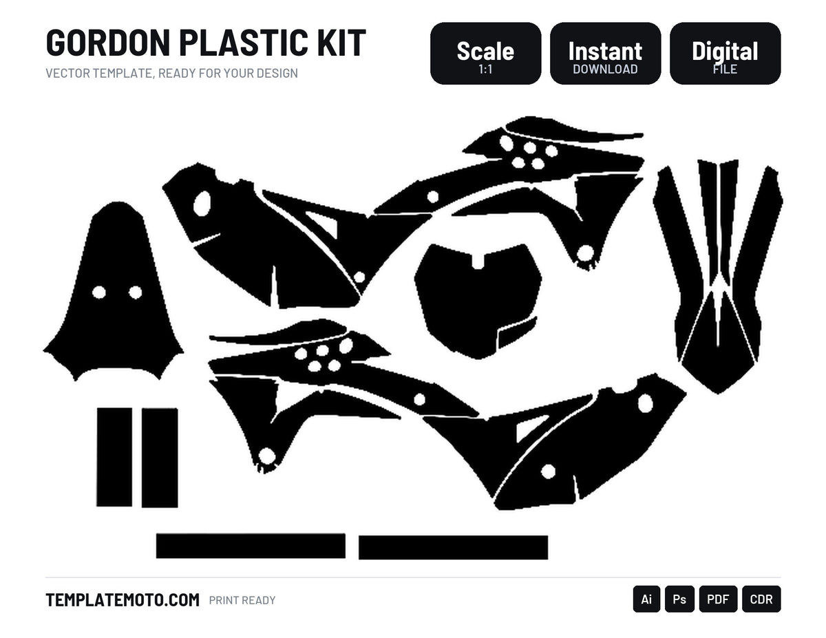 GORDON PLASTIC KIT Graphics Template Vector, scale 1:1 vector file