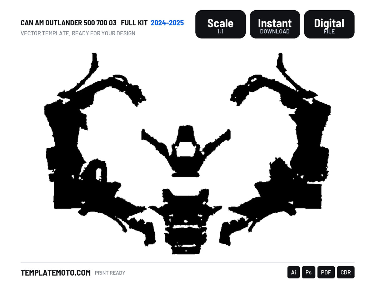 CAN AM OUTLANDER 500 700 G3 2024-2025 FULL KIT Graphics Template Vector, scale 1:1 vector file