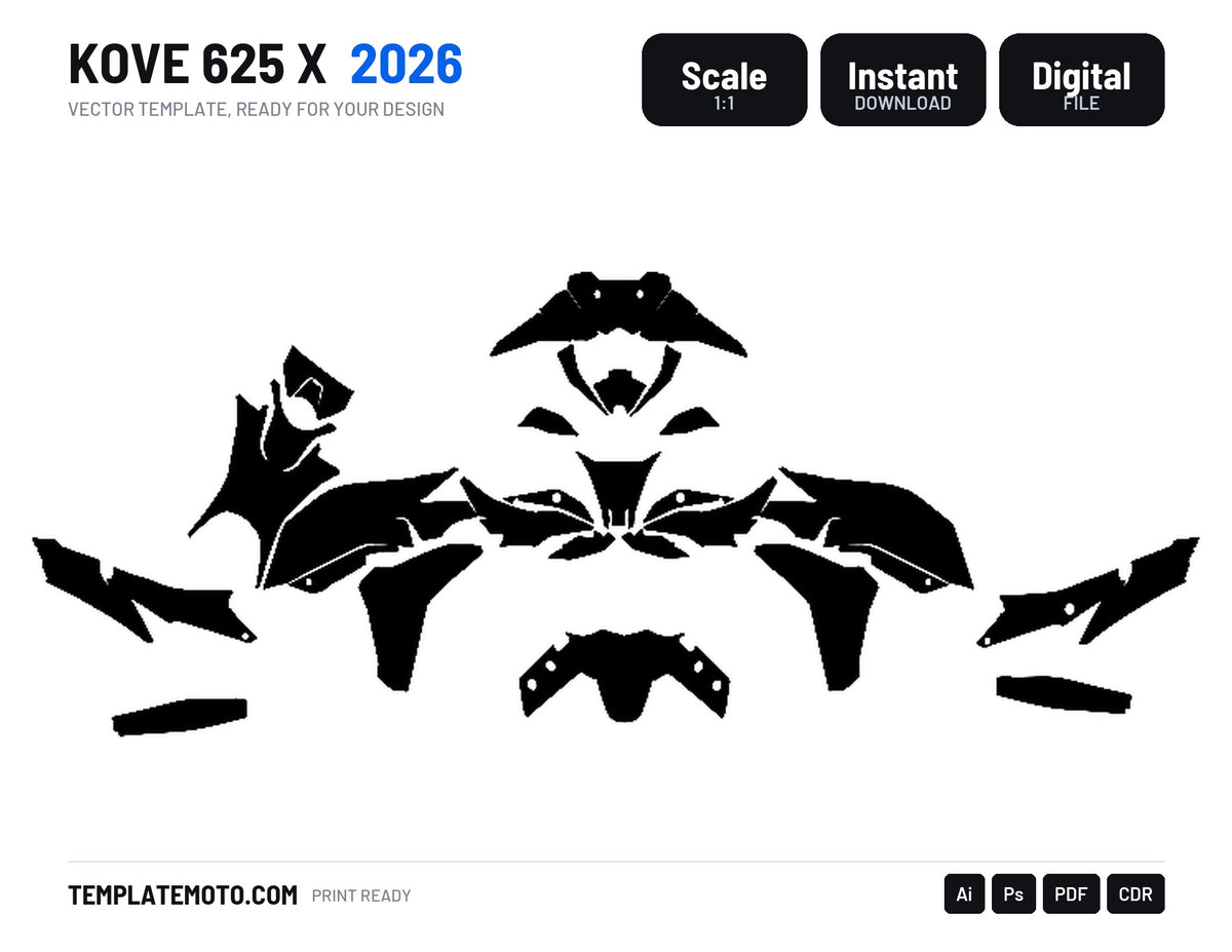 KOVE 625 X 2026 Graphics Template Vector, scale 1:1 vector file