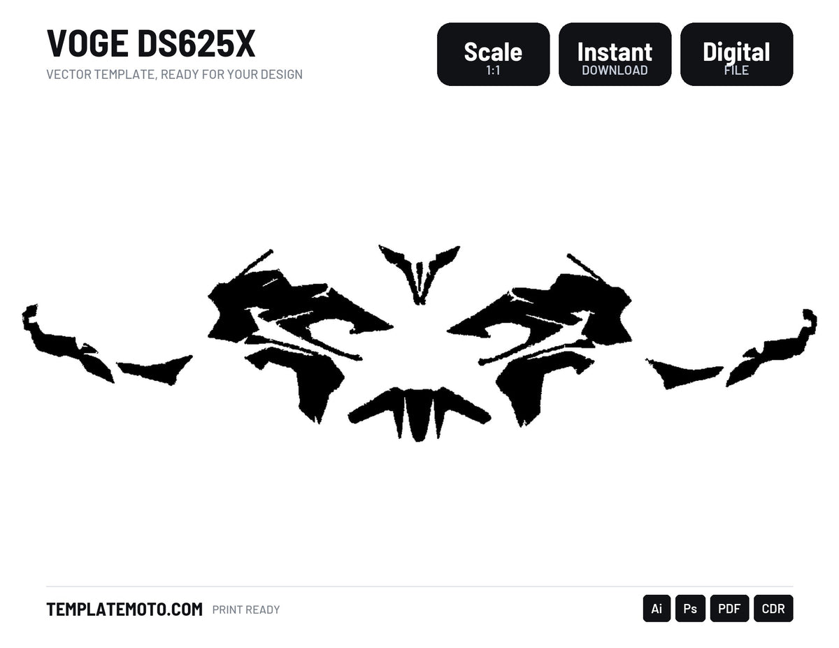 VOGE DS625X Graphics Template Vector, scale 1:1 vector file