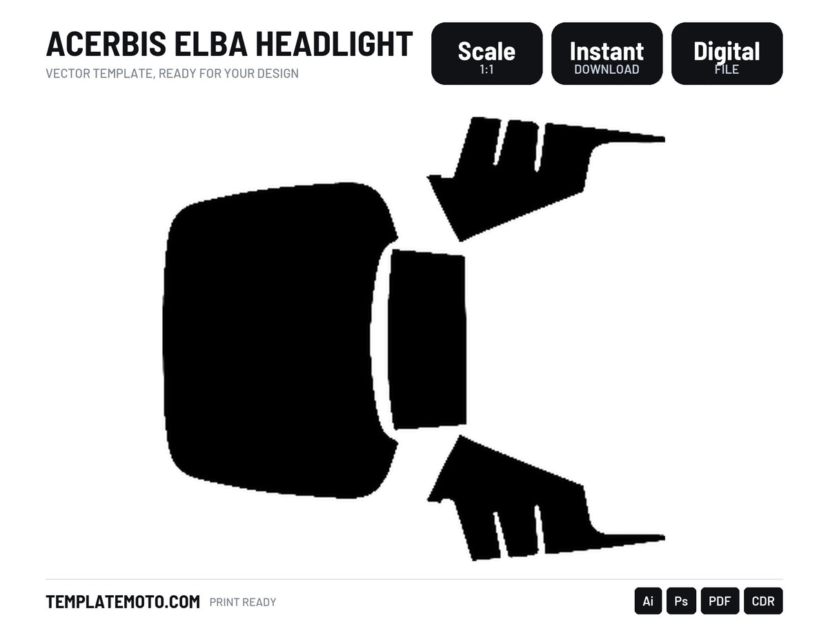 ACERBIS ELBA HEADLIGHT Graphics Template Vector, scale 1:1 vector file
