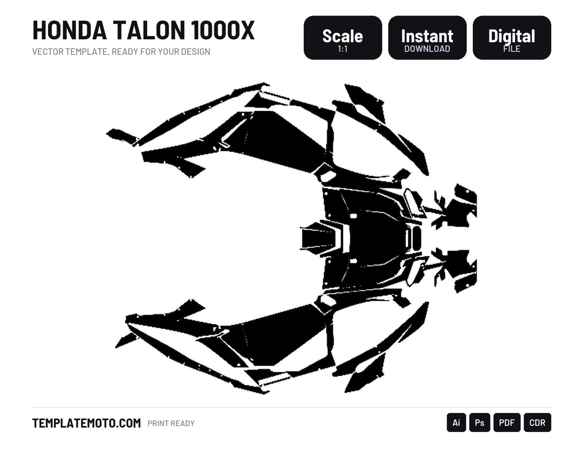 HONDA TALON 1000X Graphics Template Vector, scale 1:1 vector file