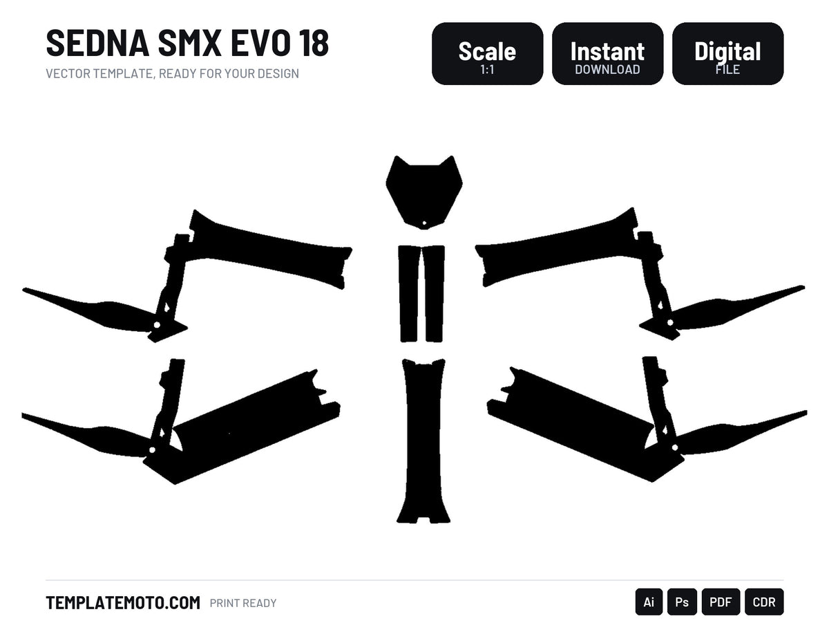 SEDNA SMX EVO 18 Graphics Template Vector, scale 1:1 vector file