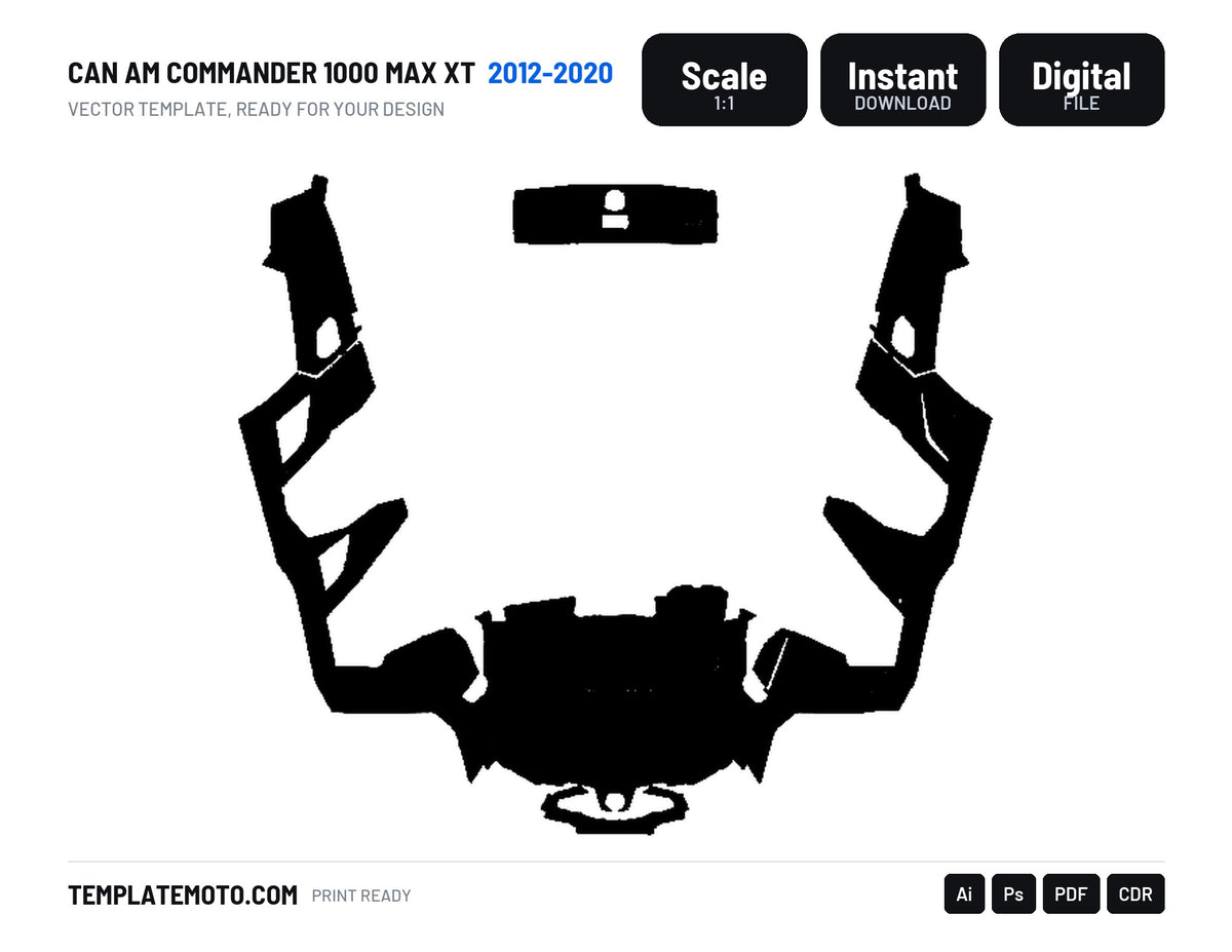 CAN AM COMMANDER 1000 MAX XT 2012-2020 Graphics Template Vector, scale 1:1 vector file