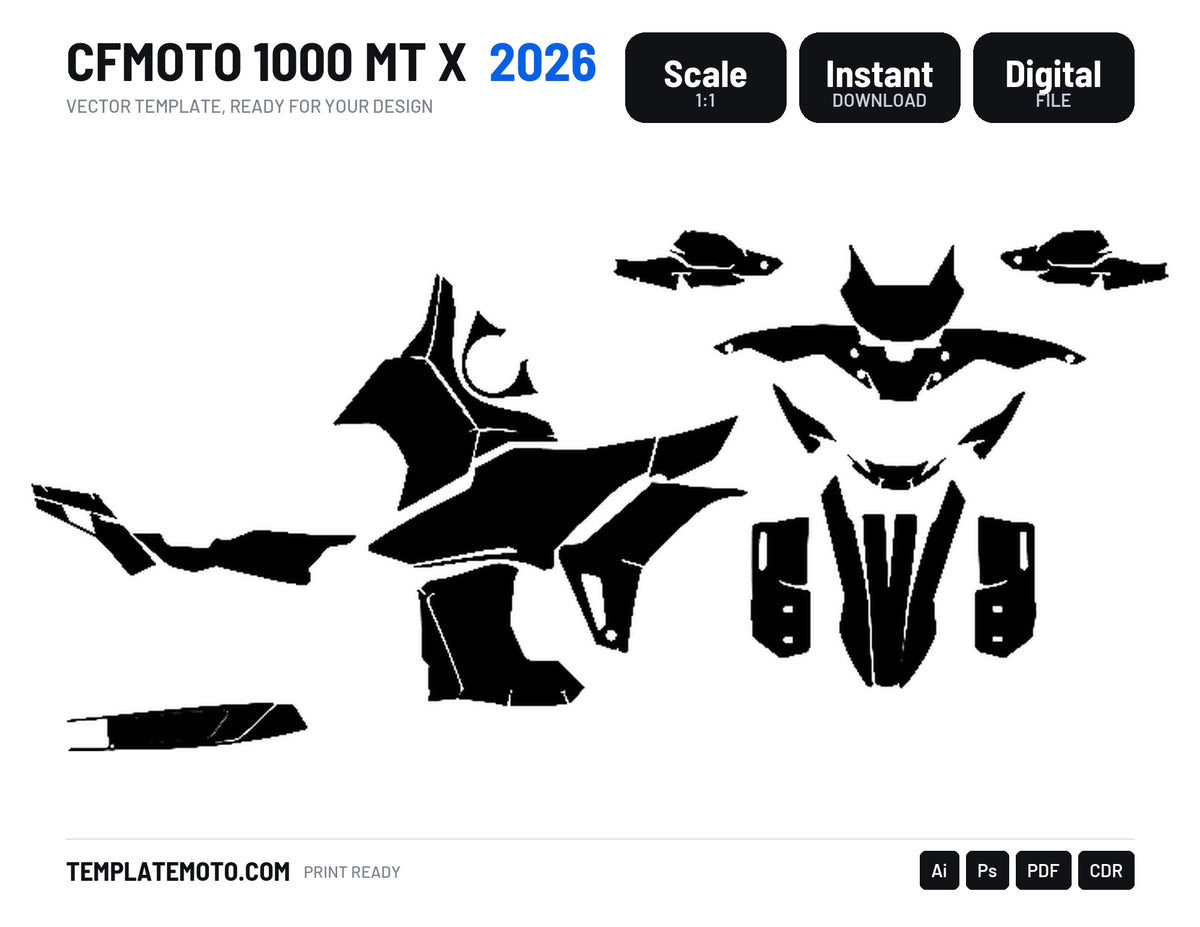CFMOTO 1000 MT X 2026 Graphics Template Vector, scale 1:1 vector file