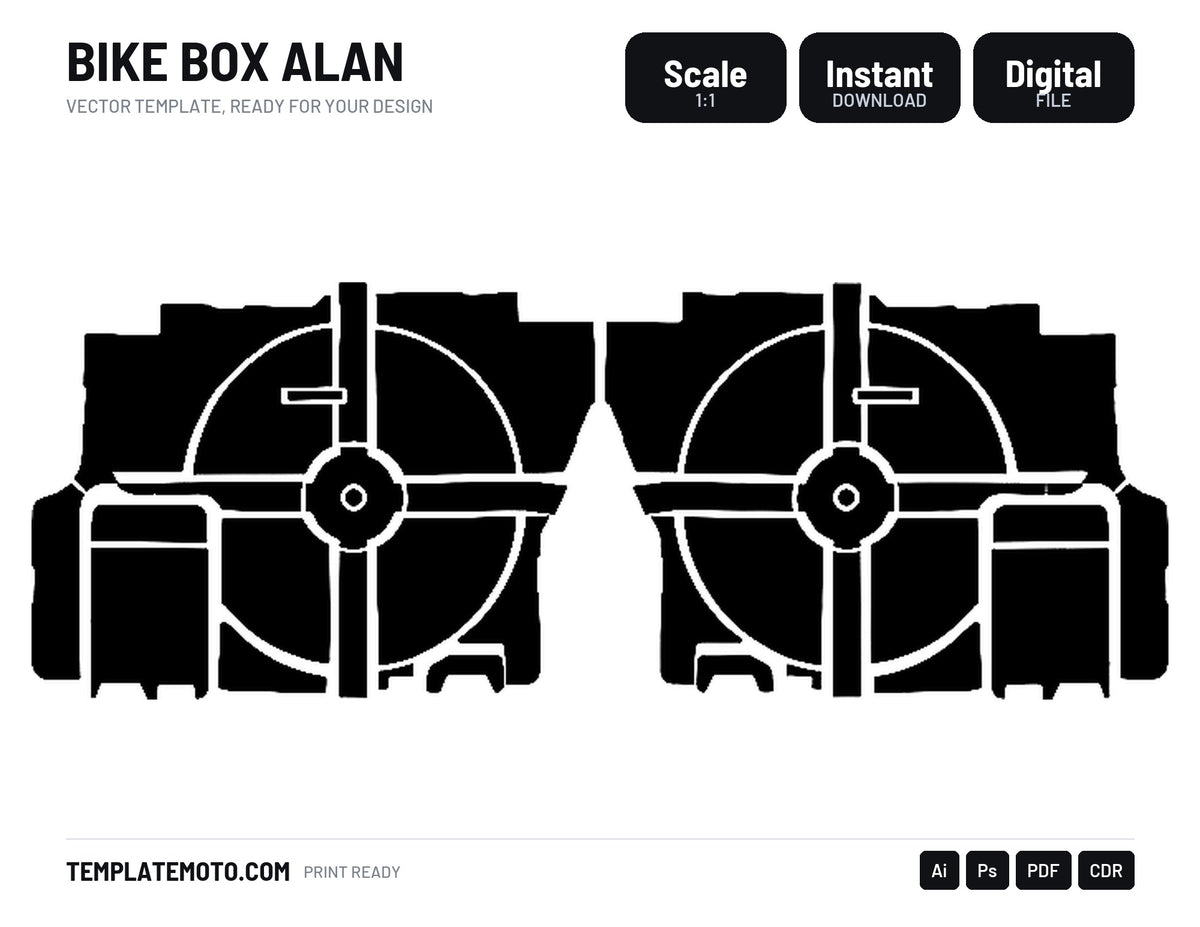 BIKE BOX ALAN Graphics Template Vector, scale 1:1 vector file