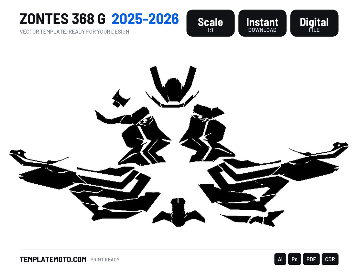 ZONTES 368 G 2025 2026 Graphics Template Vector, scale 1:1 vector file