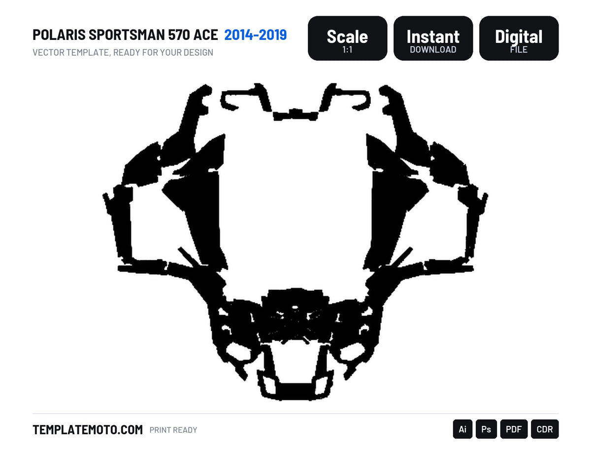 POLARIS SPORTSMAN 570 ACE 2014-2019 Graphics Template Vector, scale 1:1 vector file