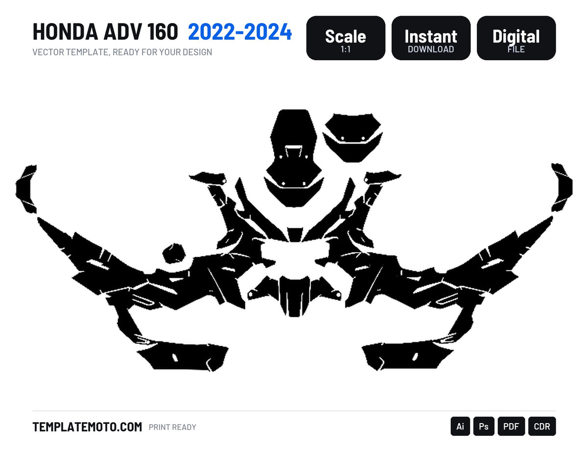 HONDA ADV 160 2022-2024 Graphics Template Vector, scale 1:1 vector file