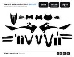 Fantic 50 / 125 (2017-2022) Graphics Template Vector, scale 1:1 vector file