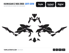 KAWASAKI Z 650 Z650 2017-2019 Graphics Template Vector, scale 1:1 vector file