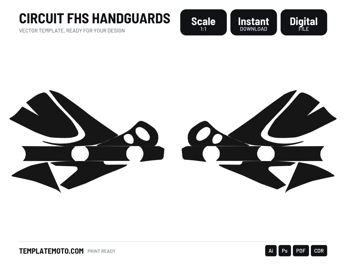 CIRCUIT FHS HANDGUARDS Graphics Template Vector, scale 1:1 vector file