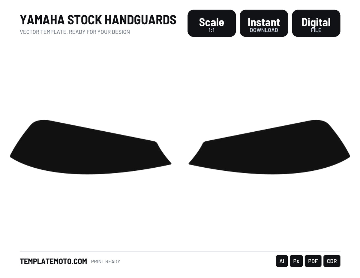 YAMAHA STOCK HANDGUARDS Graphics Template Vector, scale 1:1 vector file