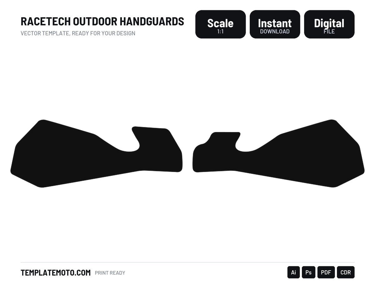 RACETECH OUTDOOR HANDGUARDS Graphics Template Vector, scale 1:1 vector file