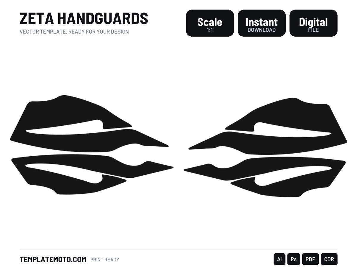 ZETA HANDGUARDS Graphics Template Vector, scale 1:1 vector file