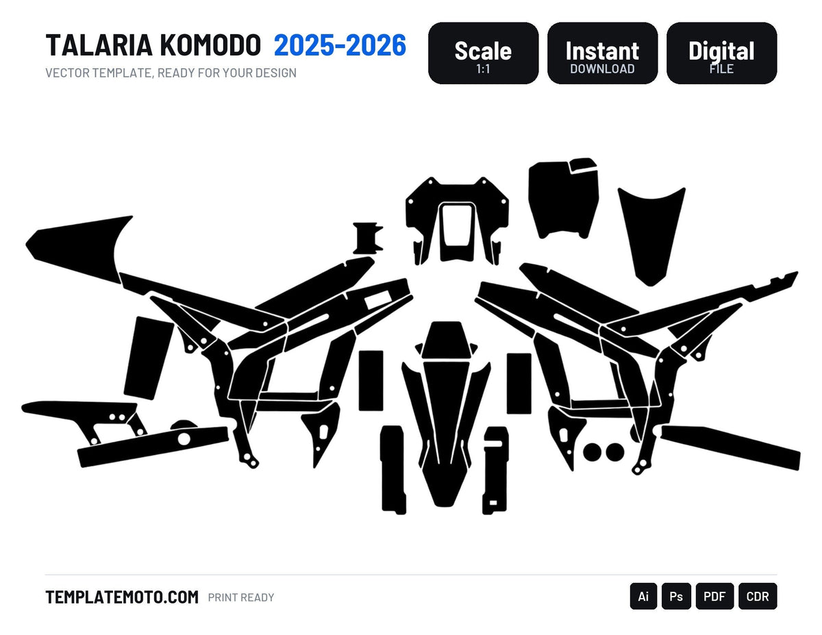 TALARIA KOMODO 2025-2026 Graphics Template Vector