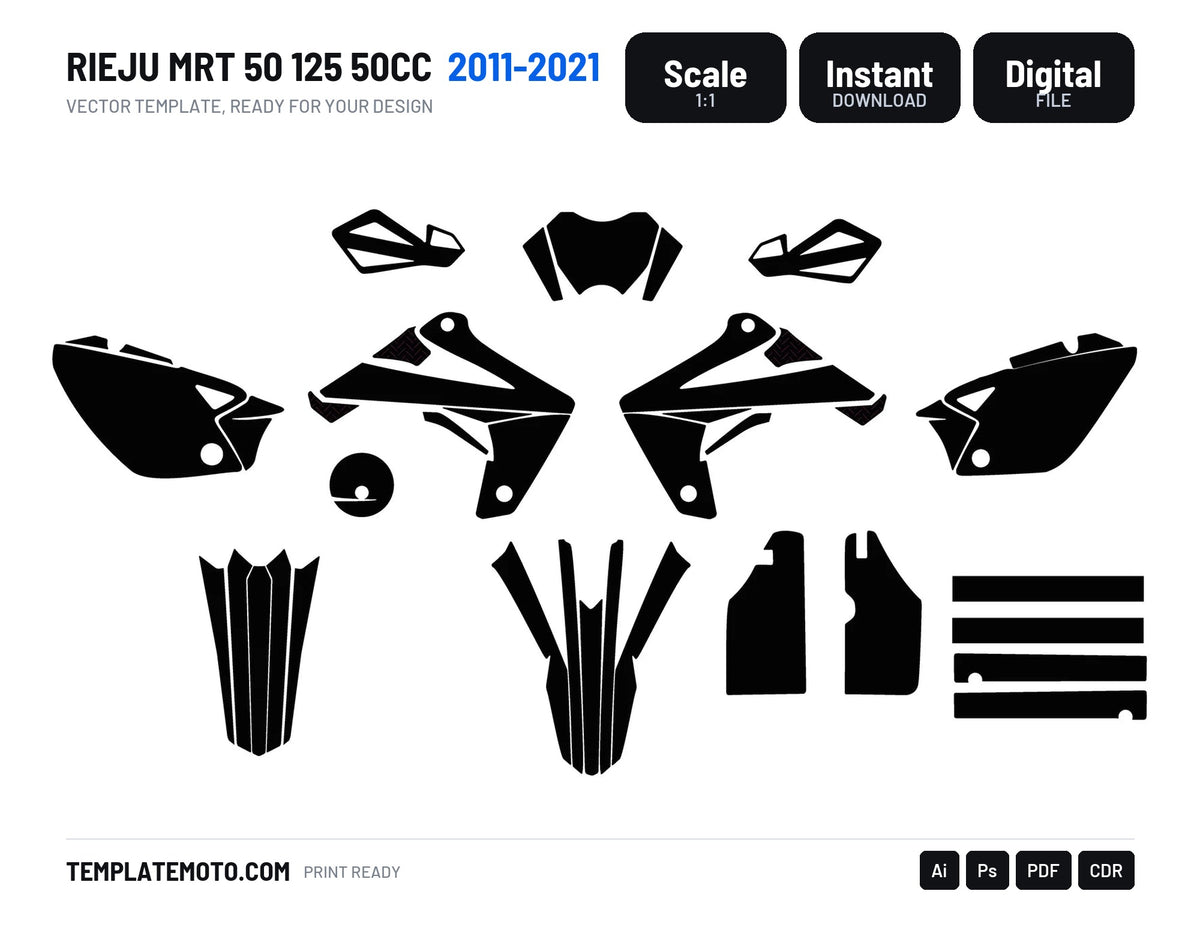RIEJU MRT 50 125 50cc 2011-2021 Graphics Template Vector