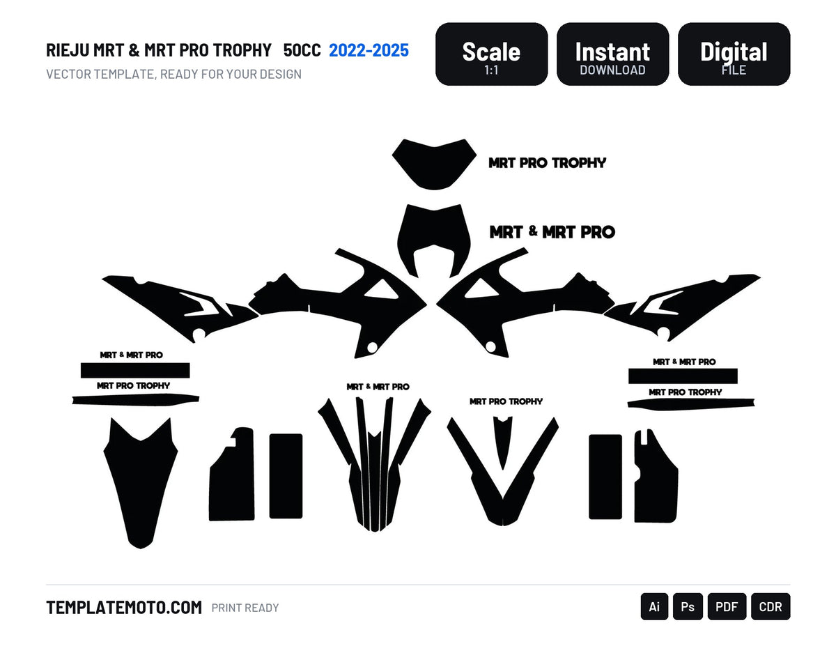 RIEJU MRT & MRT PRO TROPHY 2022-2025 50cc Graphics Template Vector