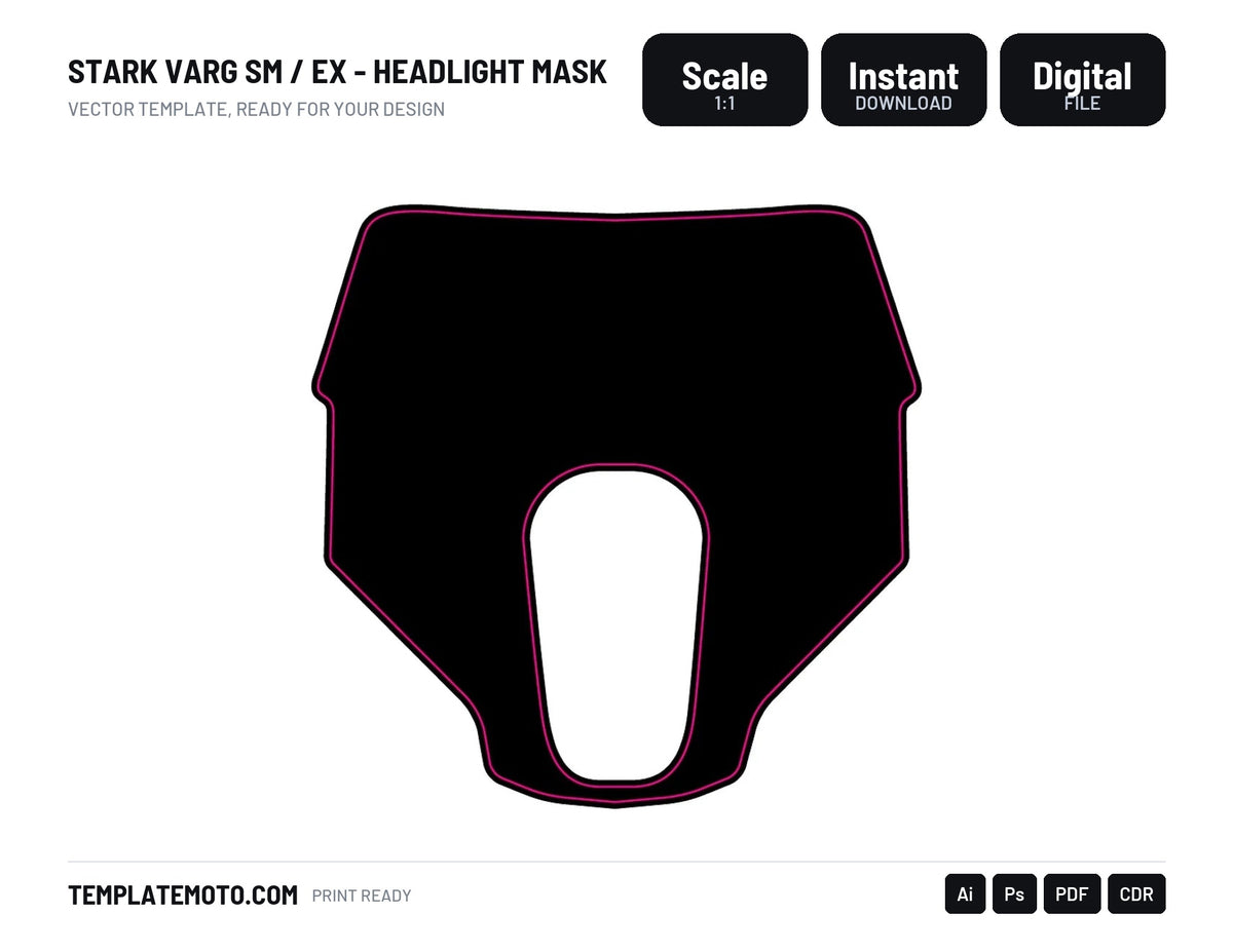 Stark Varg SM / EX - HEADLIGHT MASK TEMPLATE