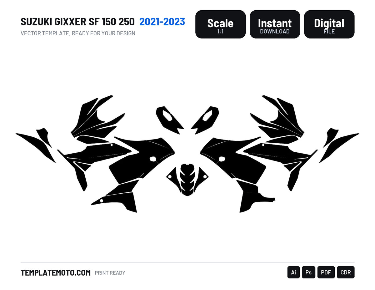 SUZUKI GIXXER SF 150 250 2021-2023 Vector Graphics Template