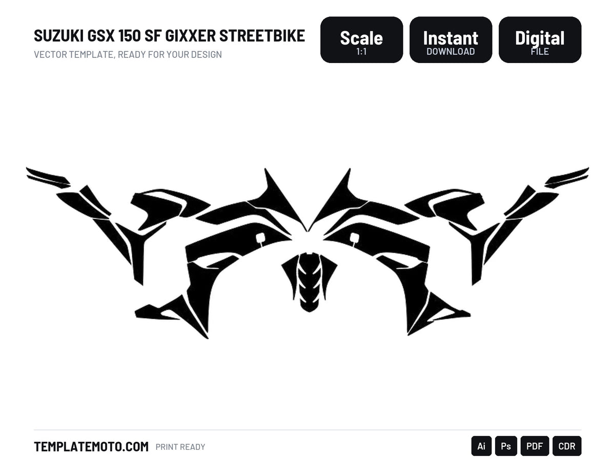 SUZUKI GSX 150 SF GIXXER Streetbike Graphics Template Vector